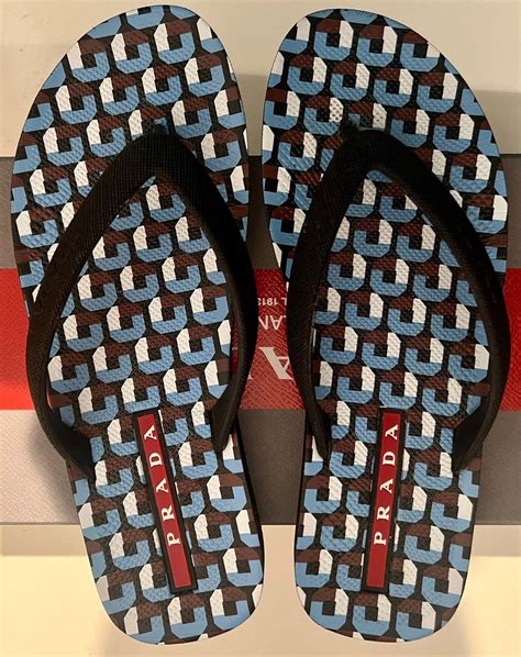 fake prada flip flops|sandal prada original.